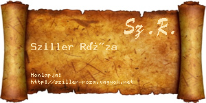 Sziller Róza névjegykártya